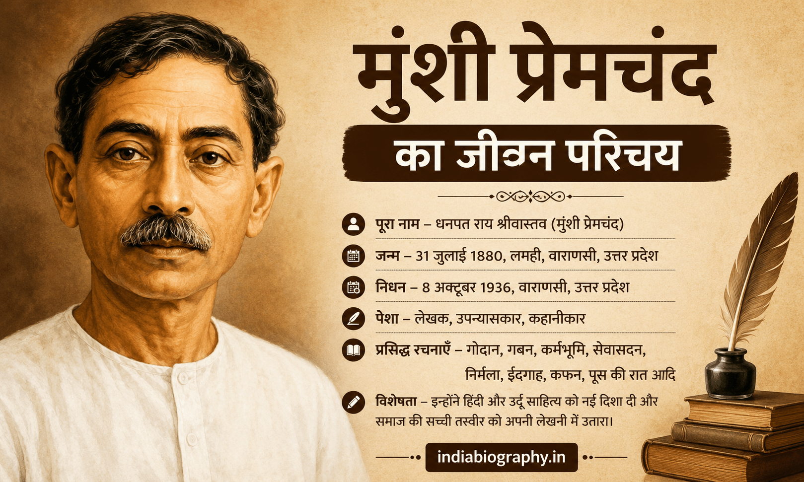 Munshi Premchand biography in hindi